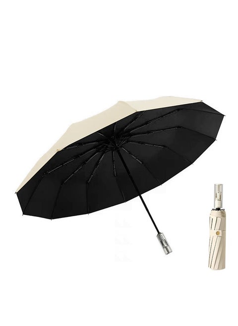 24-Rib Automatic Umbrella with UV50+ Blocking  Windproof