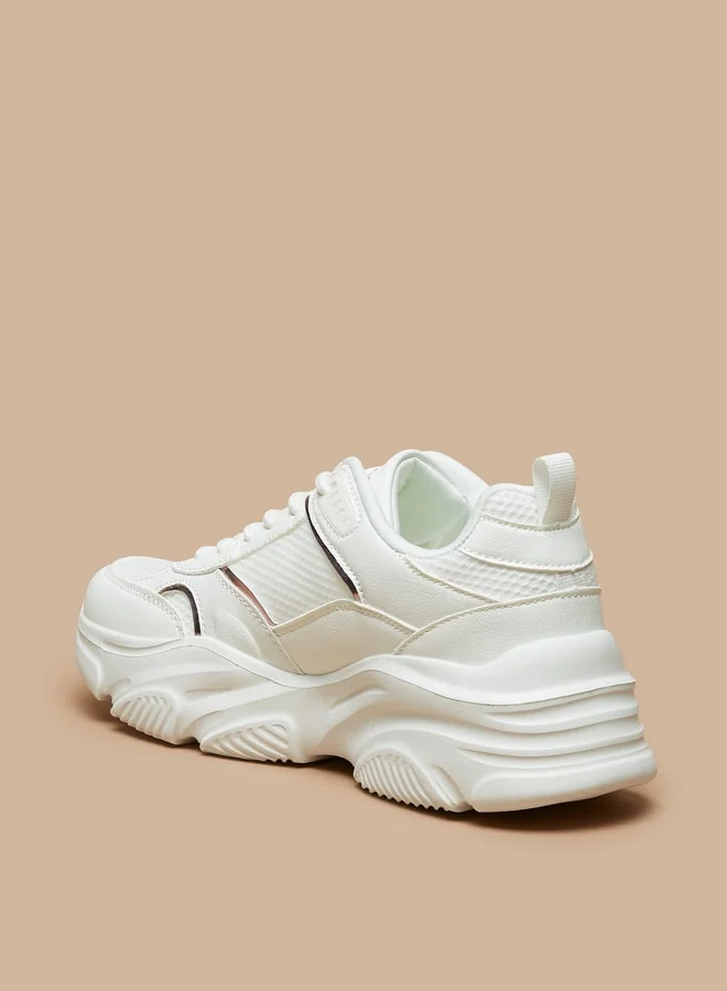 MISSY Women's Chunky Sports with Metallic Detail and Lace-Up Closure