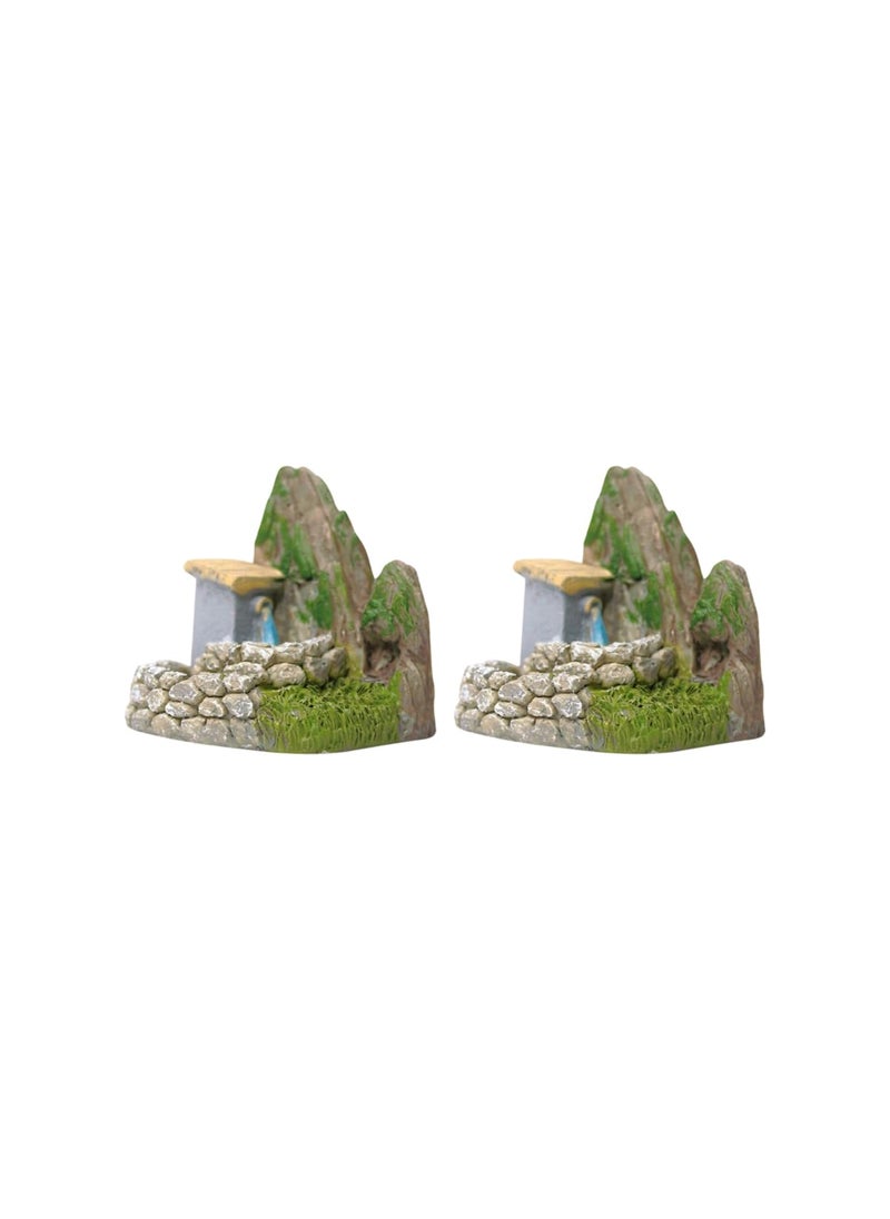 Wonderland - Wonderland Resin Miniature Set of 2 Waterfall| Miniature Tray Garden Accessories - Image 1