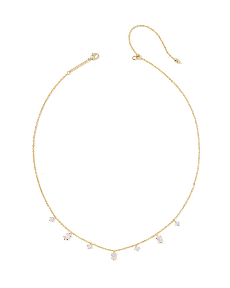 Kendra Scott Cailin Delicate Strand Necklace, White Cubic Zirconia, 14k Gold-Plated Brass, Fashion Jewelry for Women - Image 2
