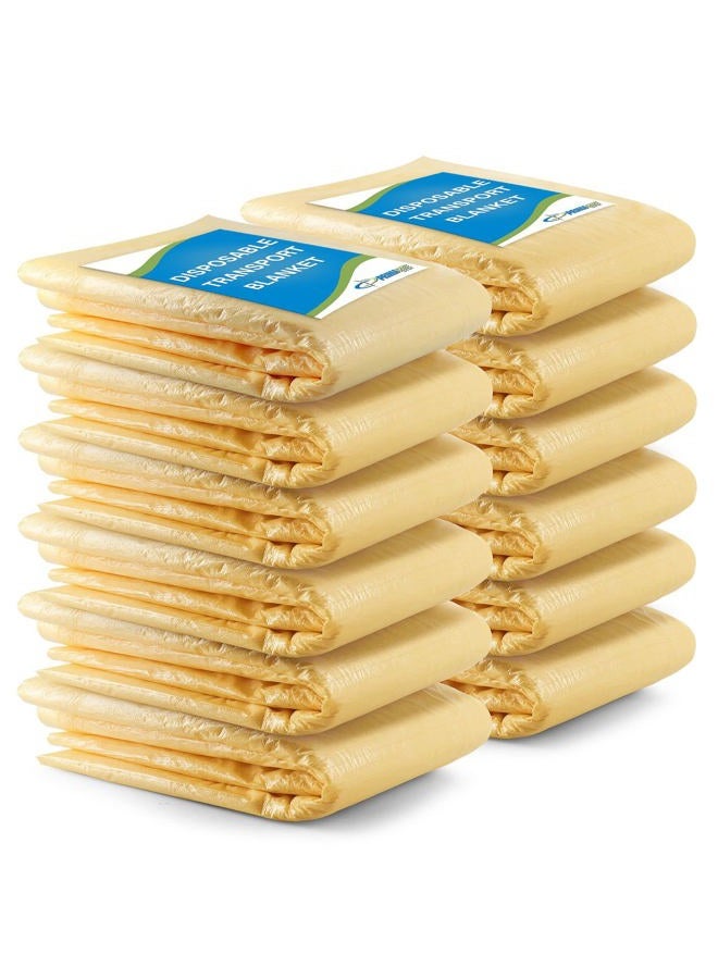 PRIMACARE CSCB-6821 Transport Blanket, Disposable, Yellow, 90 x 60-Inch, Pack of 24 - Image 1
