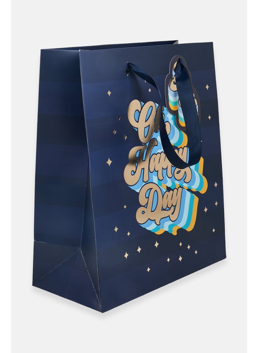 Stella Rose Set Of 3 All Over Printed Happy Birthday Gift Bag Set, Navy Blue Combo  - Image 3
