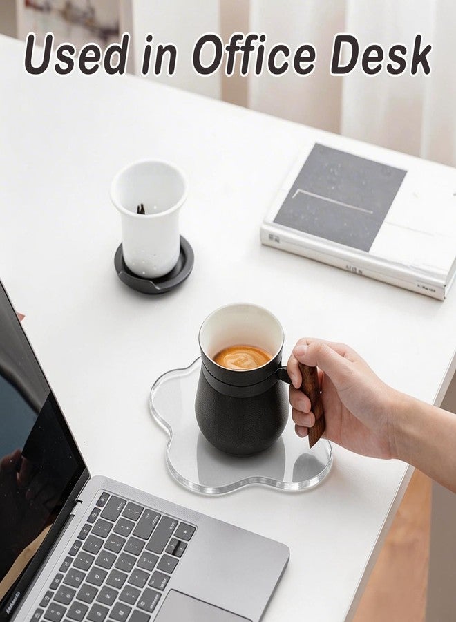 SILUT 2 PCS Acrylic Coasters Decorative Plates, Irregular Bar Drink Coaster, Drink Coaster for Coffee Table, Clear Coaster for Home Office Desk, Accessory for Desktop Protection, Cloud-Shaped - Image 2