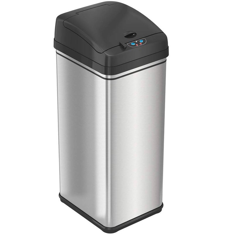 iTouchless 50 Liter / 13 Gallon Sensor Dog-Proof Kitchen Trash Can with Lid Lock and AbsorbX Odor Filter, Touchless Lid, Stainless Steel Garbage Recycling Bin for Kitchen, Home, Office, Business - Image 4