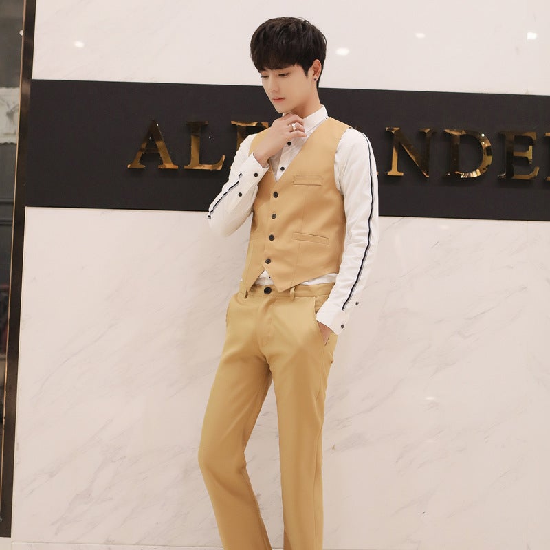 New Casual Men'S Fashion Men'S Suit Vest Plaid British Style Single-Breasted Vest For Men - Image 1
