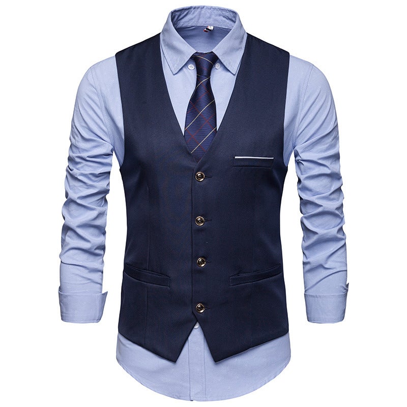New Casual Men'S Fashion Men'S Suit Vest Plaid British Style Single-Breasted Vest For Men - Image 3
