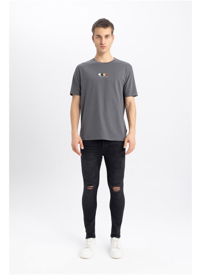 DeFacto - Man Regular Fit Crew Neck Short Sleeve Knitted T-Shirt - Image 1