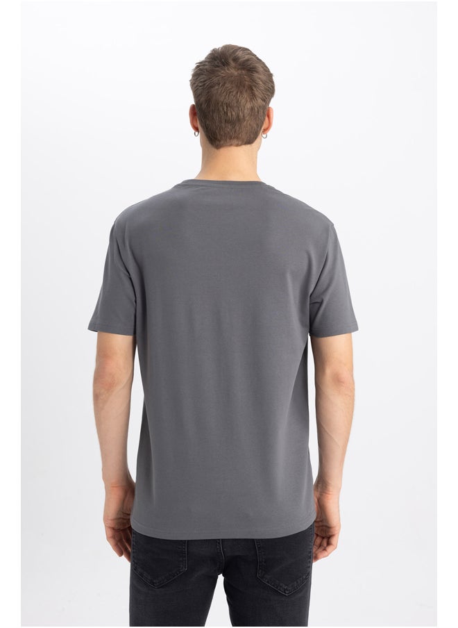 DeFacto - Man Regular Fit Crew Neck Short Sleeve Knitted T-Shirt - Image 1