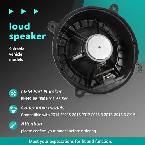 Gaogsiy Speaker Front Door Fit Mazda 3 2014-2018, Mazda 6 CX-5 2013-2016 Replace BHN9-66-960 KF01-66-960 - Image 2