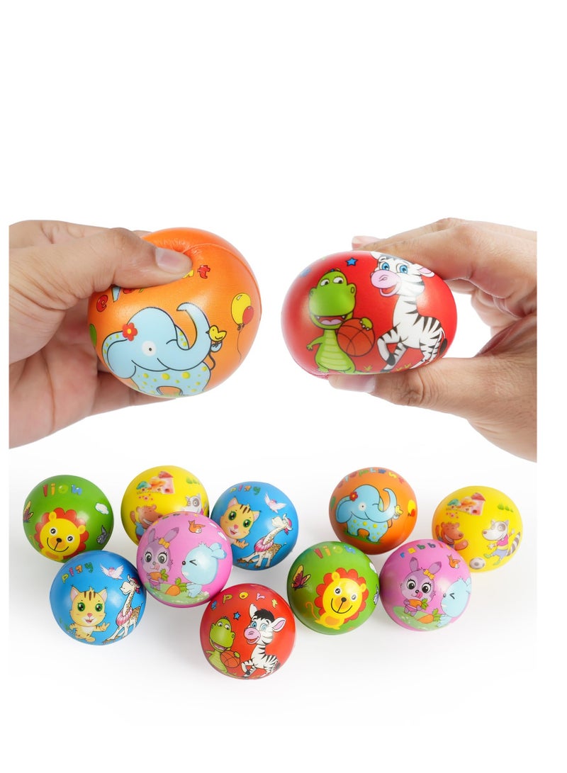 SYOSI Squeeze Stress Balls, 12pcs Stress Relief Ball, Sensory Stress Ball for Kids and Adults, Hand Exercise Stress Relief Balls, Squeeze Toys for Anxiety, Fidget, Tension, Manage Anger-Animal - Image 1