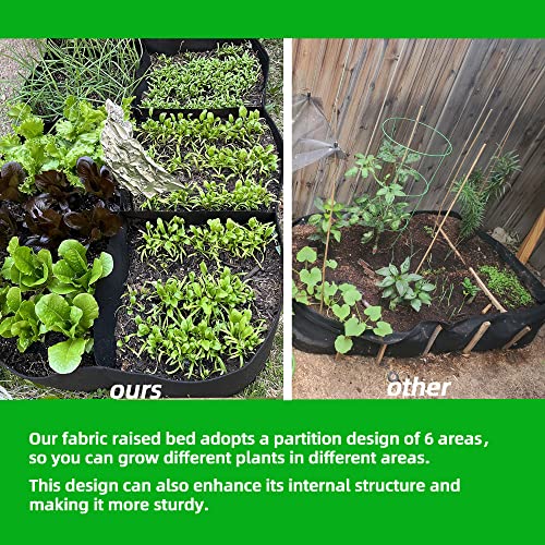 CJGQ Fabric Raised Garden Bed 4x2x1ft Garden Grow Bed Bags for Growing Herbs, Flowers and Vegetables 55 Gallon - Image 2