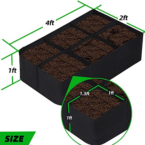 CJGQ Fabric Raised Garden Bed 4x2x1ft Garden Grow Bed Bags for Growing Herbs, Flowers and Vegetables 55 Gallon - Image 4