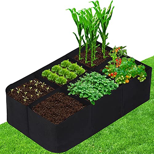 CJGQ Fabric Raised Garden Bed 4x2x1ft Garden Grow Bed Bags for Growing Herbs, Flowers and Vegetables 55 Gallon - Image 1