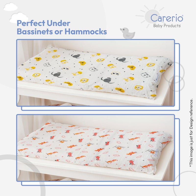 Carerio Newborn Baby Godadi, Soft Mulmul Cotton Baby Bed, Godadi, Crib Sheet, Cartoon Mat Bedding, Multicolor (Large, Pack of 2 (03)) - Image 3