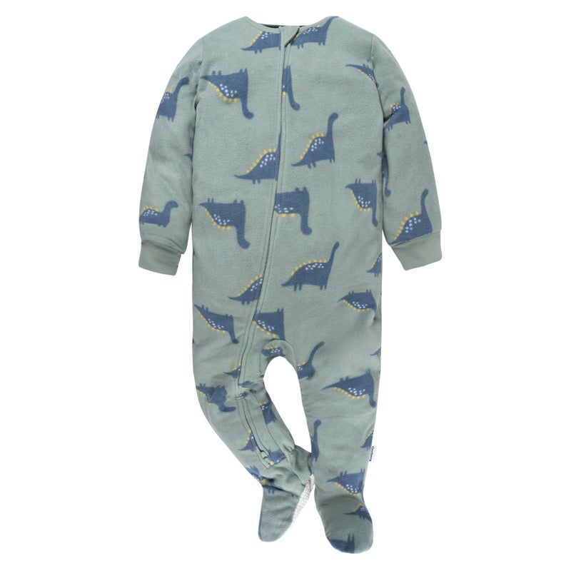 Gerber Baby Boys' Toddler Fleece Footed Pajamas 3-pack, Dinos, 6-9 Months - Image 4