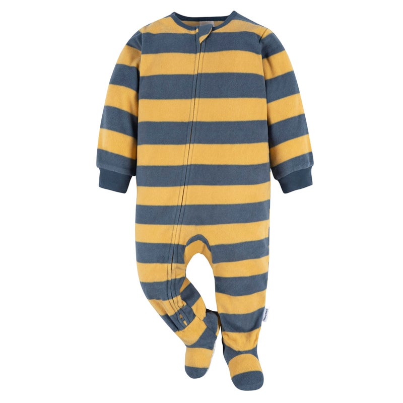 Gerber Baby Boys' Toddler Fleece Footed Pajamas 3-pack, Dinos, 6-9 Months - Image 3