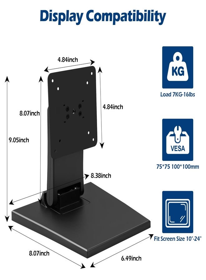 WEARSON Touch PC Monitor Stand - For All-in-one PC,Kiosk,AIO VESA 75&100mm Monitor Base Adjustable Folding Flat - Image 3