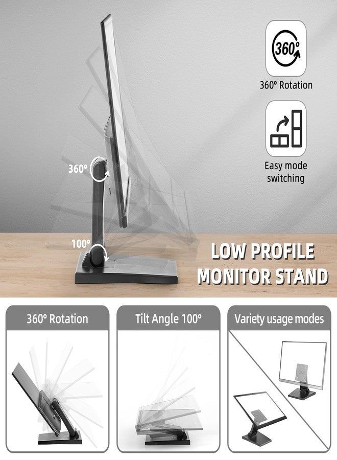 WEARSON Touch PC Monitor Stand - For All-in-one PC,Kiosk,AIO VESA 75&100mm Monitor Base Adjustable Folding Flat - Image 4