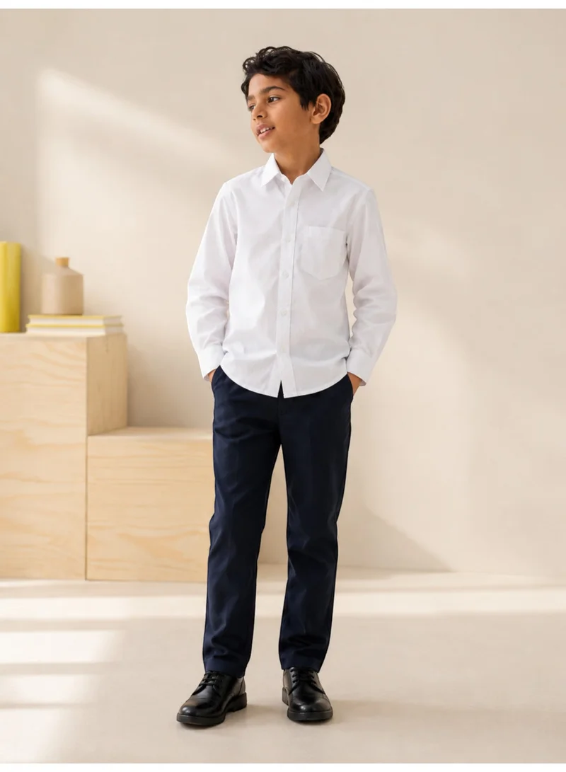 Victor And Jane WHITE Junior Boys Long Sleeve Collared Shirt for Men | Best Price UAE
