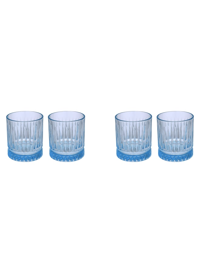 Pasabahce Tumbler Glass Set 4 Pieces  - 355 - Blue blue 335ml - Image 1