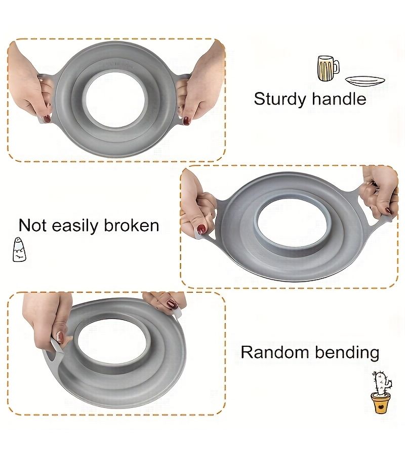 Microwave Heating Tray 9.45 Inch Grey With Handle Quick Heating Kitchen Tableware Accessories Microwave Bowl Rack Prevent Scalding Non Food Contact - Image 3