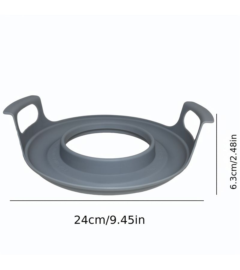 Microwave Heating Tray 9.45 Inch Grey With Handle Quick Heating Kitchen Tableware Accessories Microwave Bowl Rack Prevent Scalding Non Food Contact - Image 5