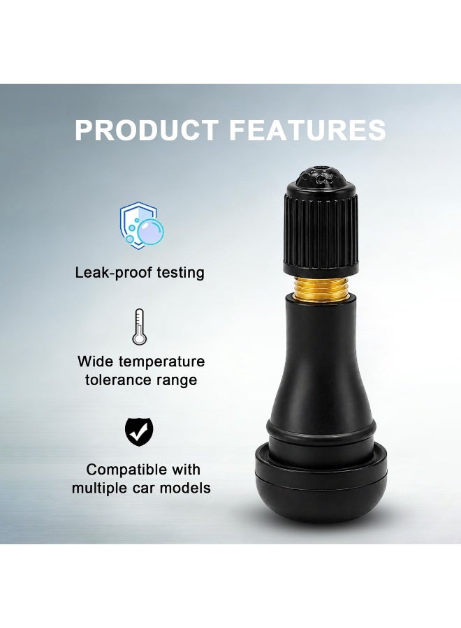5 pcs TR414 Tubeless Tire Valve Stem Set for Car Bike Truck Scooter Wheel Rim Replacement, EPDM Rubber Brass Tire Valve Stem with Dust Caps, Leak Proof High Temperature Resistant Universal Tire Air Valve Core Accessory - Image 2
