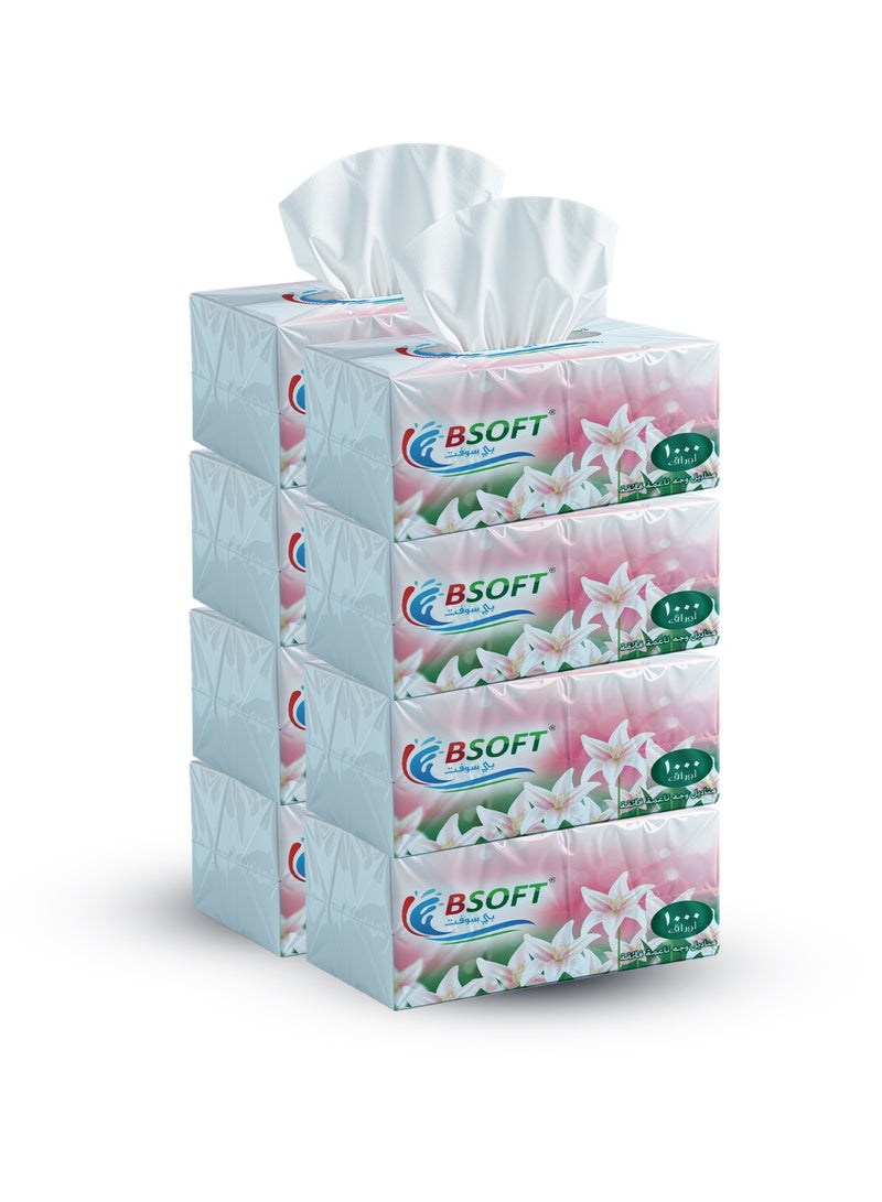 BSOFT Super Soft Facial Tissues – 1000 Sheets, 3Ply, Pack of 24 Boxes | Ultra-Soft, Strong & Absorbent Tissue Paper for Home, Office & Everyday Use Tissue Size 20x20cm - Image 1