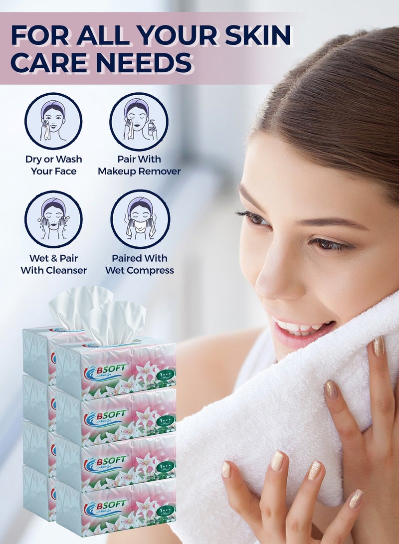 BSOFT Super Soft Facial Tissues – 1000 Sheets, 3Ply, Pack of 24 Boxes | Ultra-Soft, Strong & Absorbent Tissue Paper for Home, Office & Everyday Use Tissue Size 20x20cm - Image 3