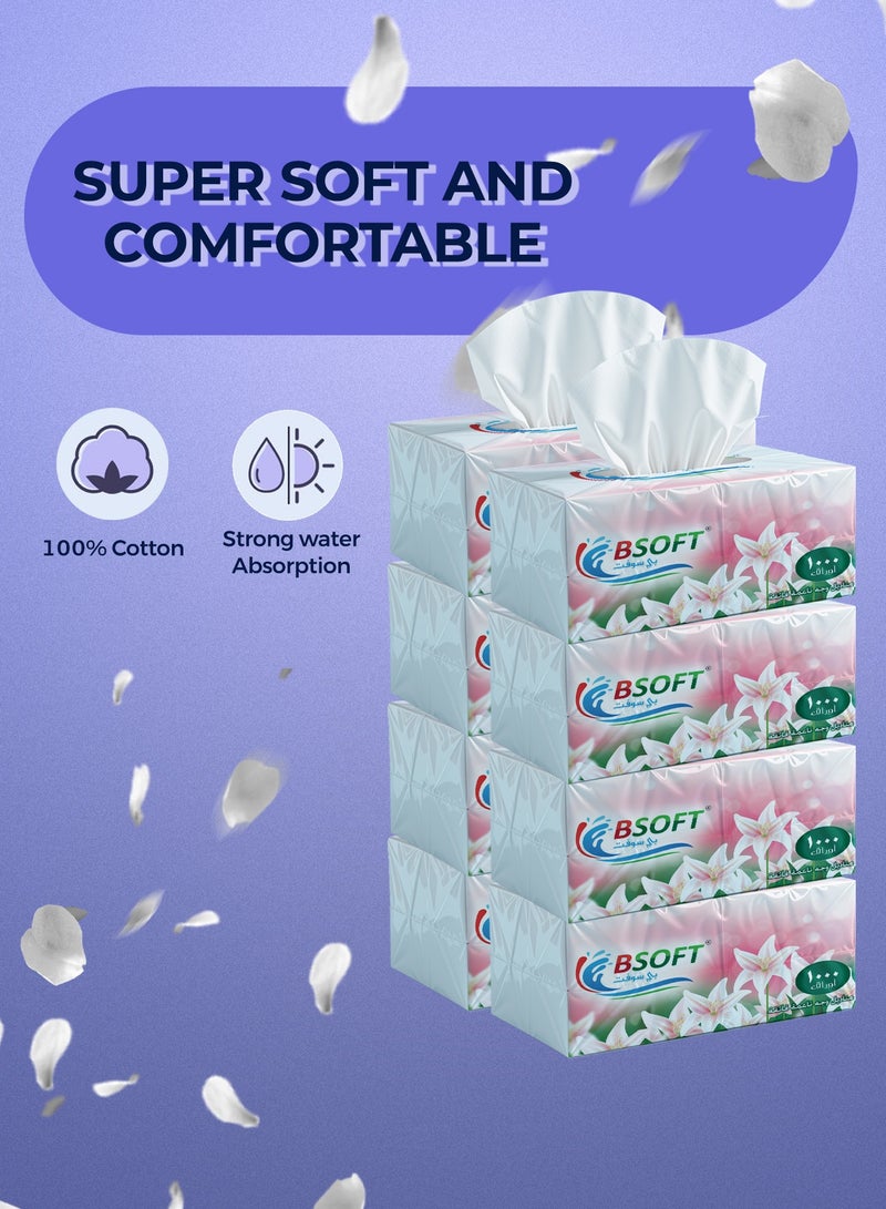 BSOFT Super Soft Facial Tissues – 1000 Sheets, 3Ply, Pack of 24 Boxes | Ultra-Soft, Strong & Absorbent Tissue Paper for Home, Office & Everyday Use Tissue Size 20x20cm - Image 5