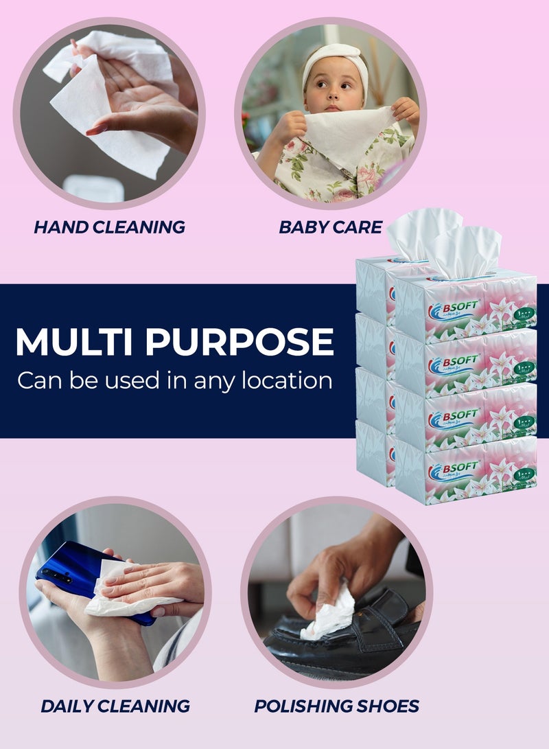 BSOFT Super Soft Facial Tissues – 1000 Sheets, 3Ply, Pack of 24 Boxes | Ultra-Soft, Strong & Absorbent Tissue Paper for Home, Office & Everyday Use Tissue Size 20x20cm - Image 4
