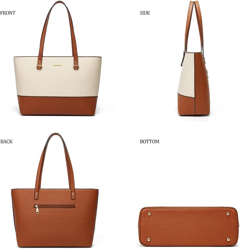 YTL Women Fashion Handbags Wallet Tote Bag Shoulder Bag Top Handle Satchel Purse Set 4pcs - Image 2