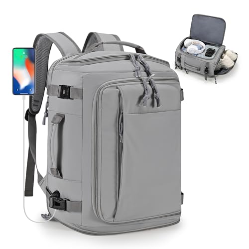 COSCOOA 40x30x20cm Travel Bag, Expandable Carry on Travel Backpack 30-35L, 40x30x25cm Personal Item Bag,15.6inch Laptop Backpack with Shoe Compartment and Wet Pockets,Mochila de Viaje - Image 1