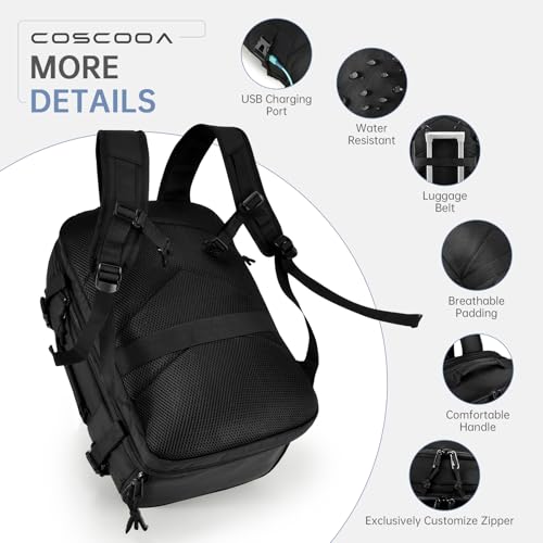 COSCOOA 40x30x20cm Travel Bag, Expandable Carry on Travel Backpack 30-35L, 40x30x25cm Personal Item Bag,15.6inch Laptop Backpack with Shoe Compartment and Wet Pockets,Mochila de Viaje - Image 4
