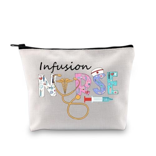 XYANFA Infusion Nurse Makeup Bag Infusion Nurse Gift Infusion Therapy Nurse IV Nurse Gift Chemo Nurse RN Nurse Apprecition Zipper Pouch (INFUSION NURSE) - Image 1