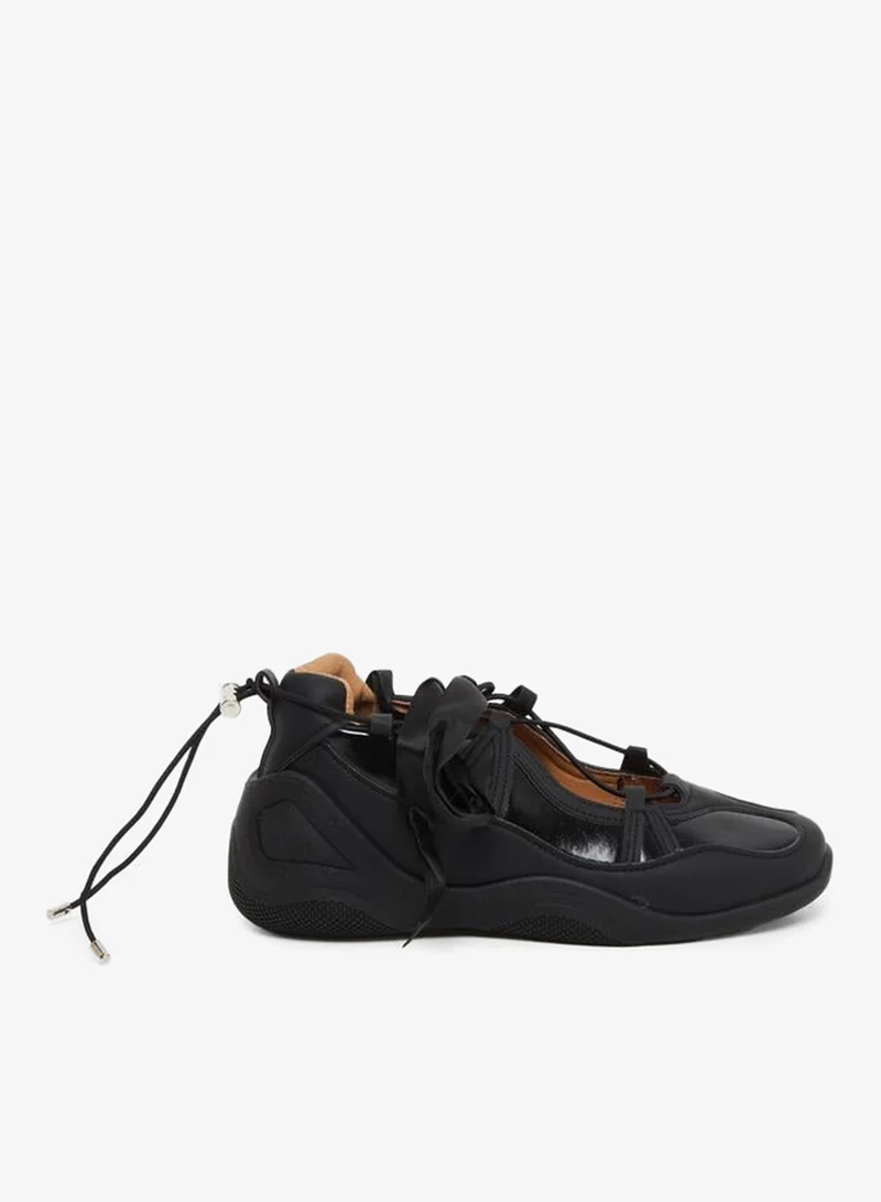 Styli Women Black Ballerina Sneakers
