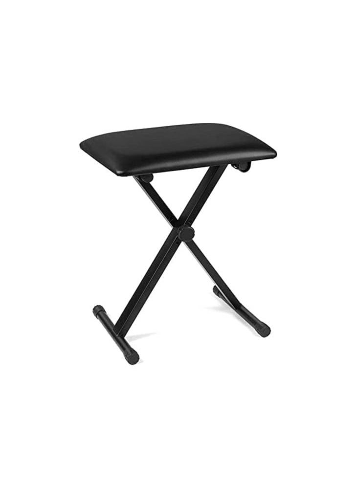 Megarya - Megarya Adjustable Double X Style Piano Keyboard Stand - Black & Piano Bench & Adjustable Folding Sheet Music Stand(x4xad4) - Image 1