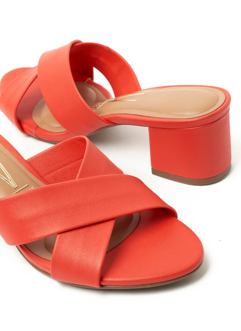 VIZZANO Stella Cross Strap Mid Heel Sandals