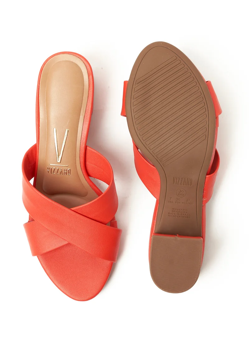 VIZZANO Stella Cross Strap Mid Heel Sandals