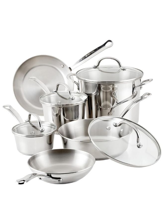 Prestige Faberware Millennium 10 Piece Stainless Steel Cookware Set | Cookware Pots and Pans Set with Lids | Induction Compatible - Image 1