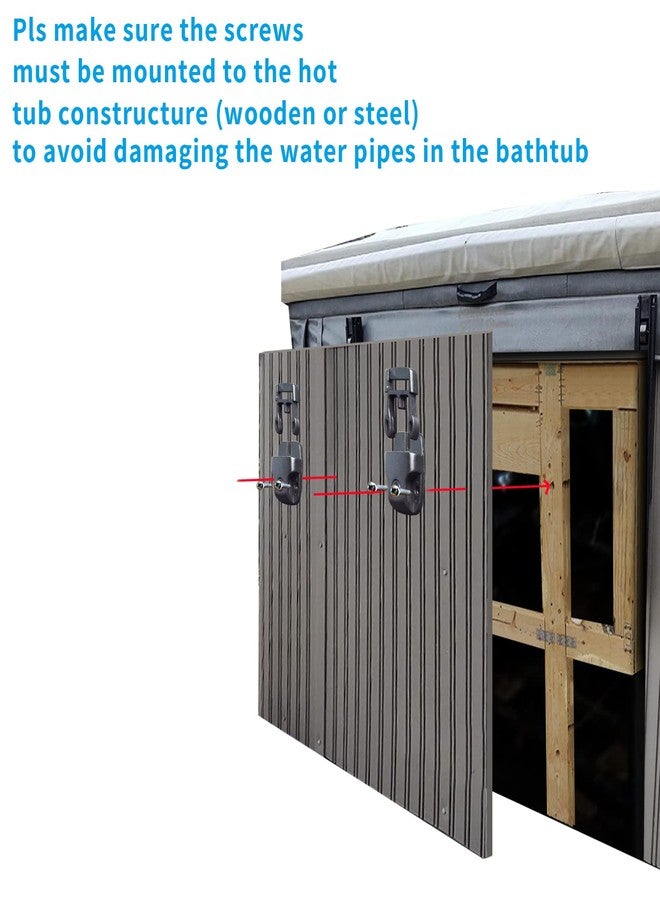 UCEDER 2 PCS Heavy Duty Hot Tub Cover Wind Straps FITS Most SPAS Locks Adjustable Length 81"~146" (Black, 12 Ft) - Image 2