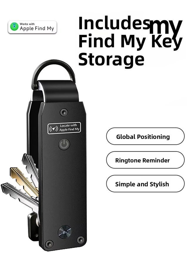 سلسلة مفاتيح سيارة مزودة برقاقات AirTag مدمجة، تتسع من 2 إلى 6 مفاتيح، مزودة بنظام تحديد المواقع العالمي (GPS)، أداة البحث عن المفاتيح، حامل مفاتيح للرجال والنساء - Image 1