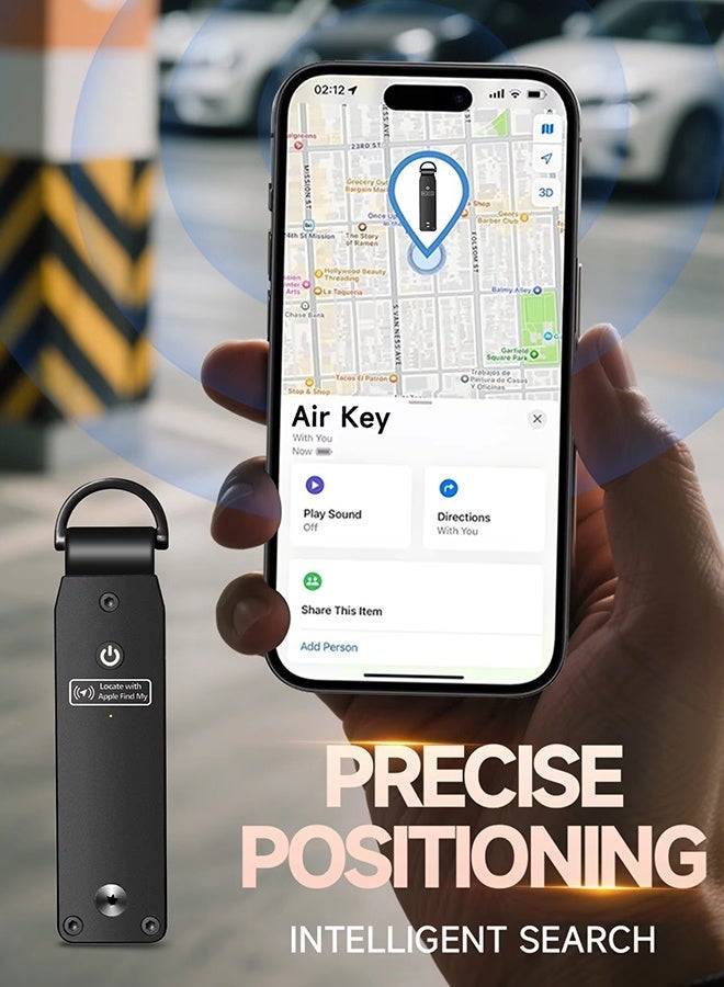 سلسلة مفاتيح سيارة مزودة برقاقات AirTag مدمجة، تتسع من 2 إلى 6 مفاتيح، مزودة بنظام تحديد المواقع العالمي (GPS)، أداة البحث عن المفاتيح، حامل مفاتيح للرجال والنساء - Image 2