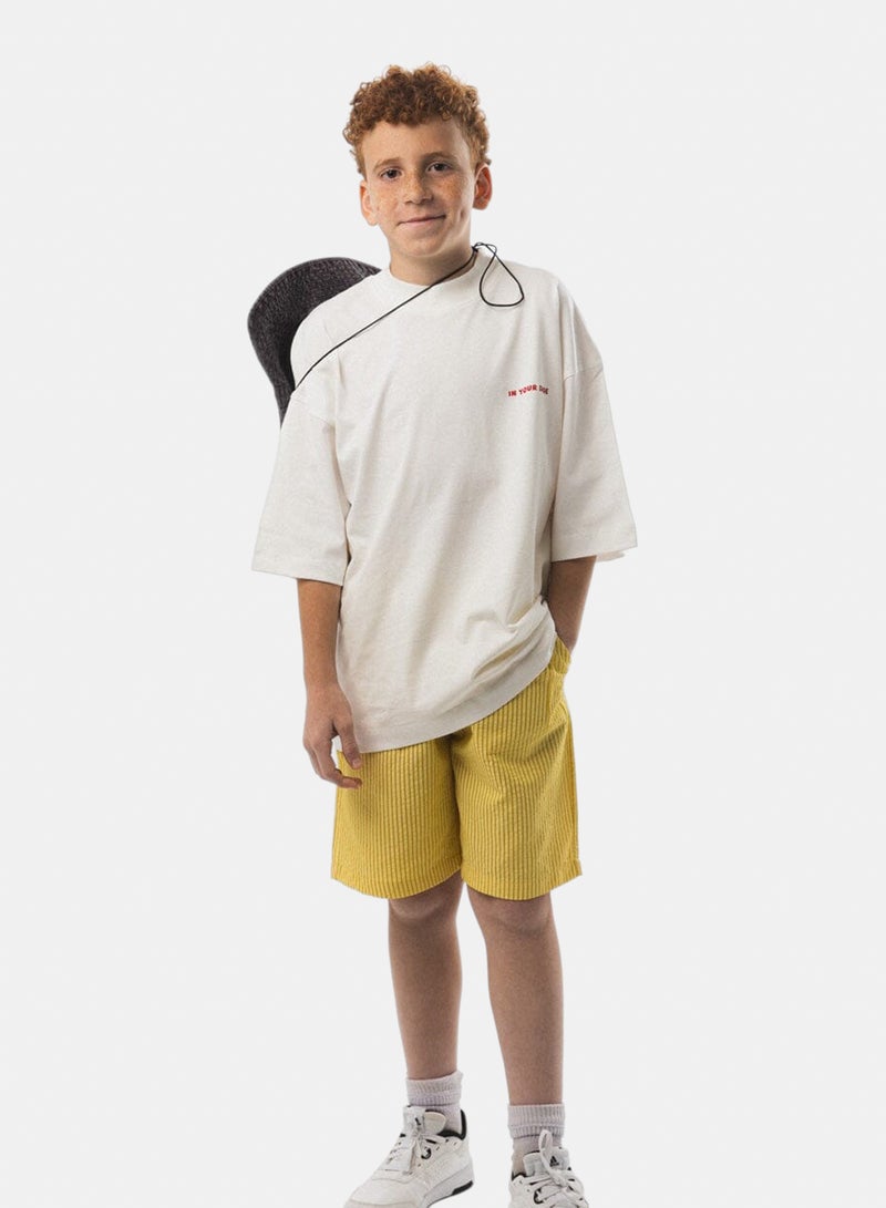 In Your Shoe Yellow Striped Kids Boxer Shorts - Image 4