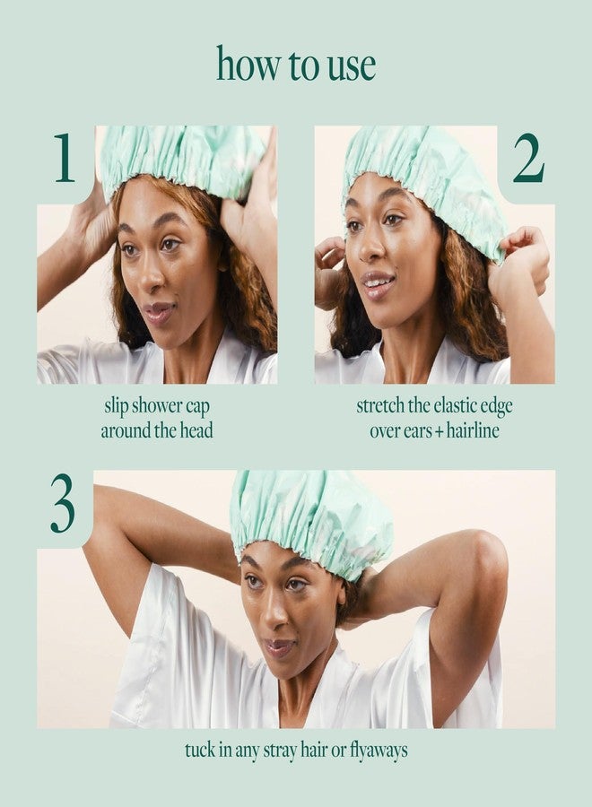 EcoTools XL Shower Cap, Large Hair Cap For Shower Or Bath, Protect Hair & Keep Dry, Reusable & Waterproof Material, Comfortable Fit For All Hair Types & Head Sizes, Cruelty-Free & Vegan, 1 Count - Image 4