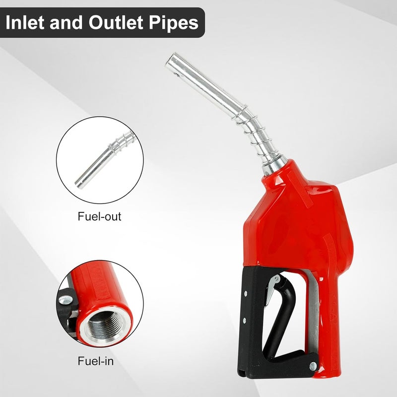 EASYBERG 3/4" NPT Auto Fuel Nozzle, Auto Shut Off Fuel Nozzle with 3-speed Padlock, Spout 13/16" for Gasoline, Diesel, Biodiesel and Kerosene, Red - Image 5