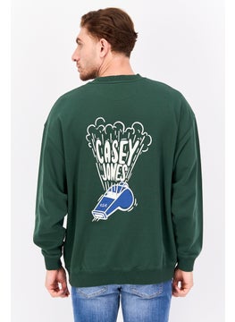 Wrangler Men Crew Neck Long Sleeve Graphic Print Sweatshirt, Green  - Image 3