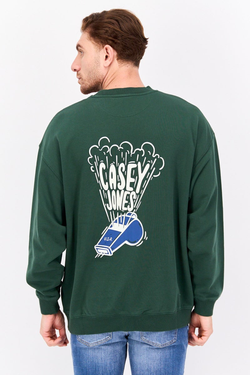 Wrangler Men Crew Neck Long Sleeve Graphic Print Sweatshirt, Green - Image 3
