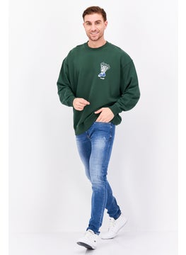 Wrangler Men Crew Neck Long Sleeve Graphic Print Sweatshirt, Green  - Image 4