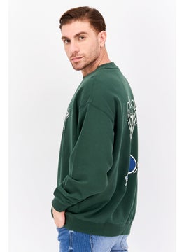 Wrangler Men Crew Neck Long Sleeve Graphic Print Sweatshirt, Green  - Image 2